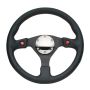 NRG Reinforced Steering Wheel (320mm) Blk Leather w/Dual Buttons