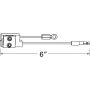 GROTE LIGHTING 66980 Clearance Marker Pigtails, Chassis Ground, Slim-Line .180 Male, 6