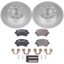PowerStop ESK4627 Genuine Geomet Coated Rotors, ECE-R90 Brake Pads + Hardware Kit