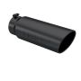 MBRP Exhaust T5125BLK Tip; 6in. O.D.; Angled Rolled End; 5in. inlet 18in. in length; BLK.