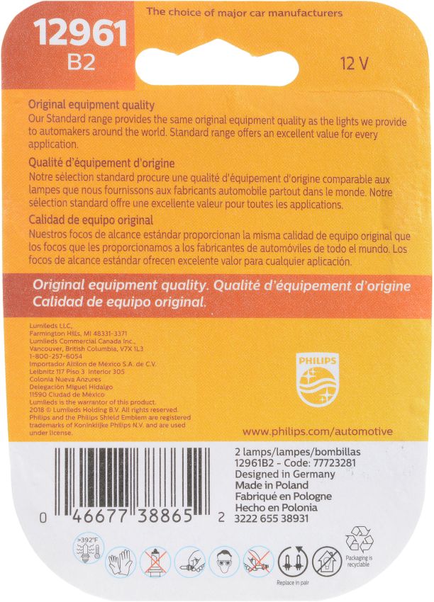 Philips 12961B2 Philips Standard Miniature 12961