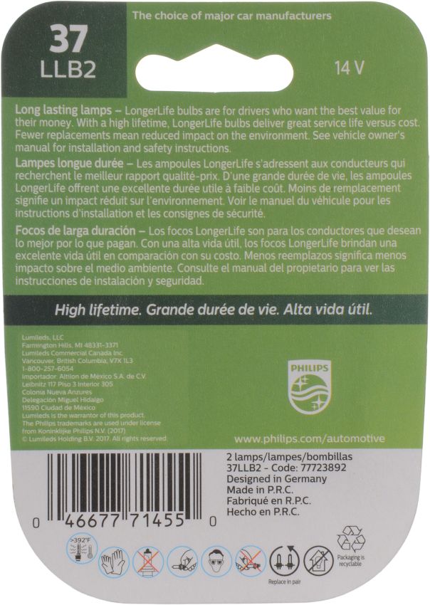 Philips 37LLB2 Philips LongerLife Miniature 37LL