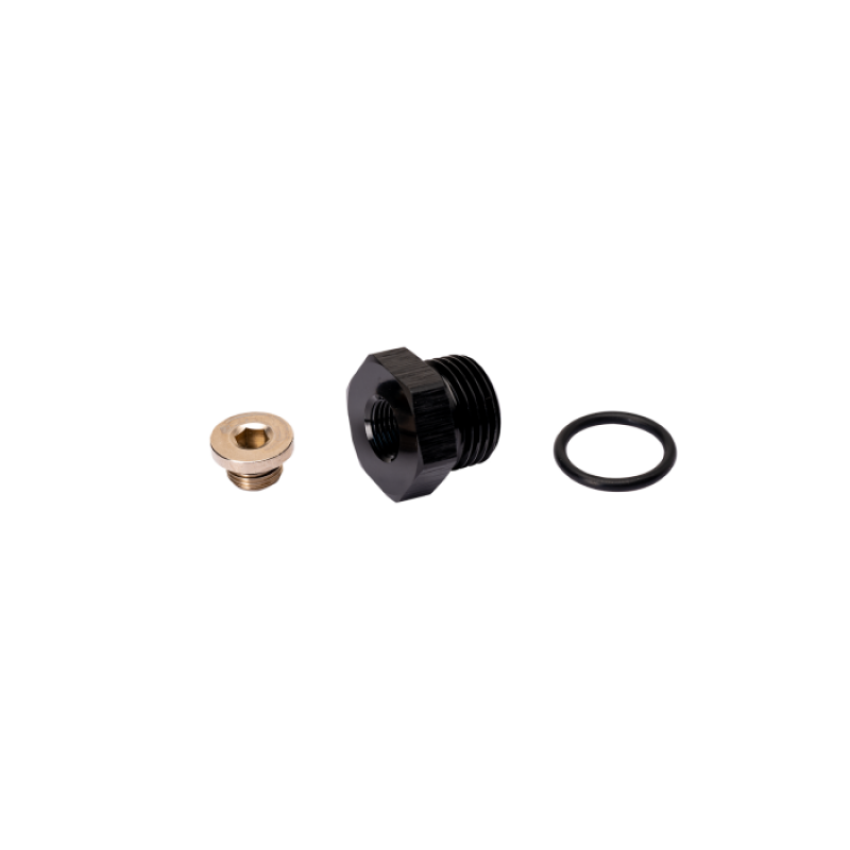 Fleece Performance FPE-APT-34-18NPT Universal 3/4-16in O-Ring to 1/8in NPT Adapter w/1/8in NPT Plug