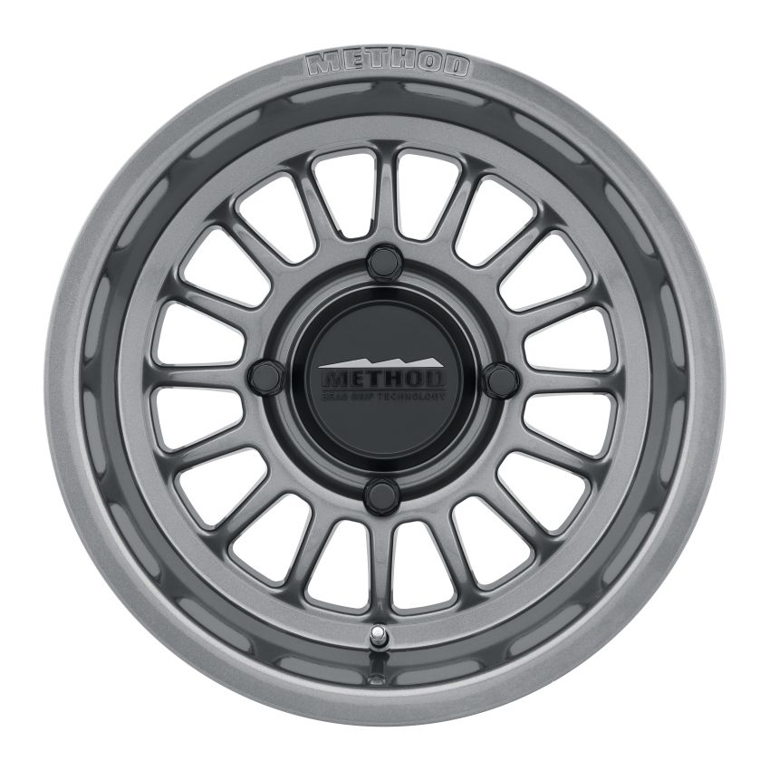 Method Wheels MR41147046843 Method MR411 Bead Grip 14x7 / 4+3/13mm Offset / 4x156 / 132mm CB Gloss Titanium Wheel