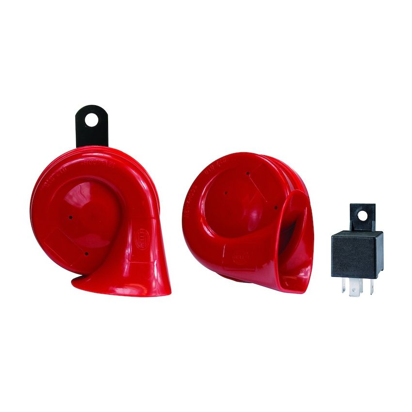 Hella 007424801 Trumpet Kit Low-Tone/High-Tone, 12 V, 400/500 Hz with Bracket