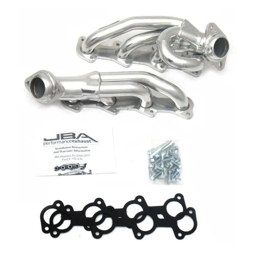 JBA 04-08 Ford F-150 4.6L 2V 1-1/2in Primary Silver Ctd Cat4Ward Header