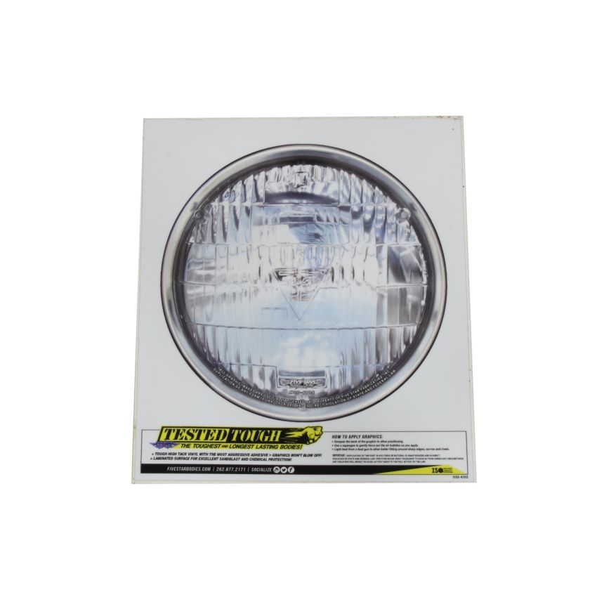FIVESTAR FIVH00-410S Univer. Headlight Decal 6.00in Diameter
