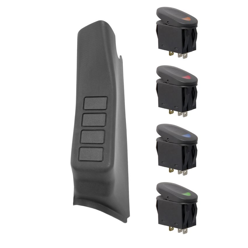 A-Pillar 4 Switch Pod Ki t  Black LHD 11-18 Wrang
