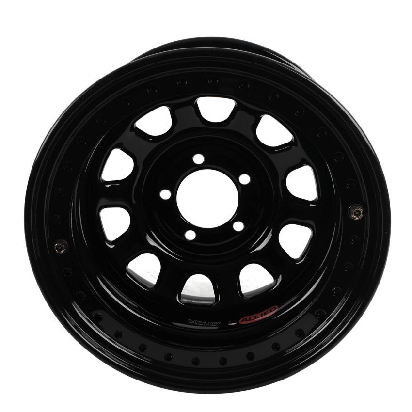 Raceline RT51 Daytona Rock 15x8in/5x114.3 BP/-19mm Offset/83.82mm Bore - Gloss Black Beadlock Wheel