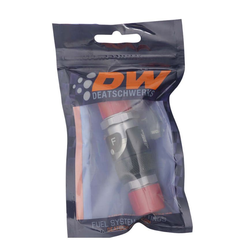 DeatschWerks 8AN Male Flare Quick Disconnect Dry Break Fitting - 2 Pieces Anodized Matte Black