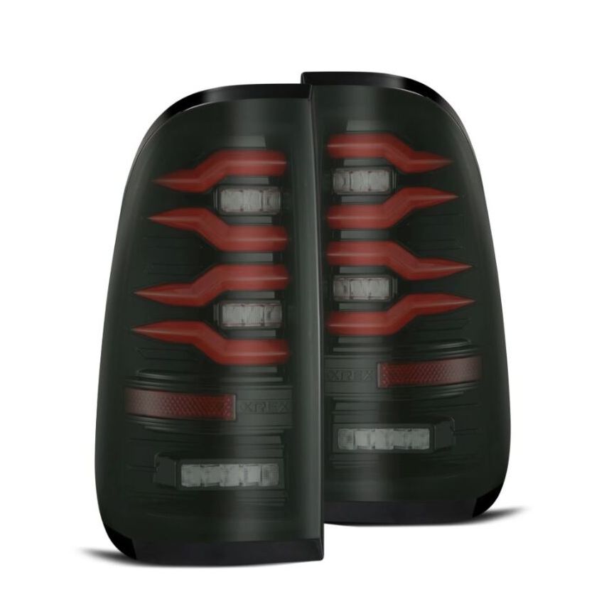 AlphaRex 658003 97-03 Ford F150 / 99-16 Ford F250/F350/F450/F550 LUXX-Series LED Tail Lights - Black/Red
