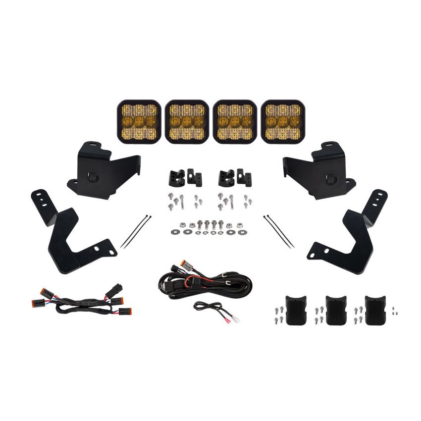 Diode Dynamics DD7410 2022 Toyota Tundra SS5 Grille CrossLink Lightbar Kit - Yellow Pro Combo
