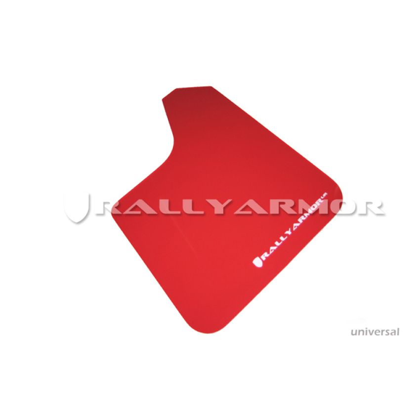 Rally Armor Universal fitment (no hardware) UR Red Mud Flap w/ White Logo