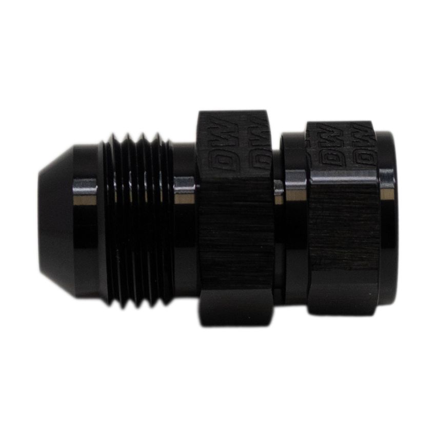 DeatschWerks 8AN Male Flare to Fuel Pump Outlet Barb Adapter - Anodized Matte Black
