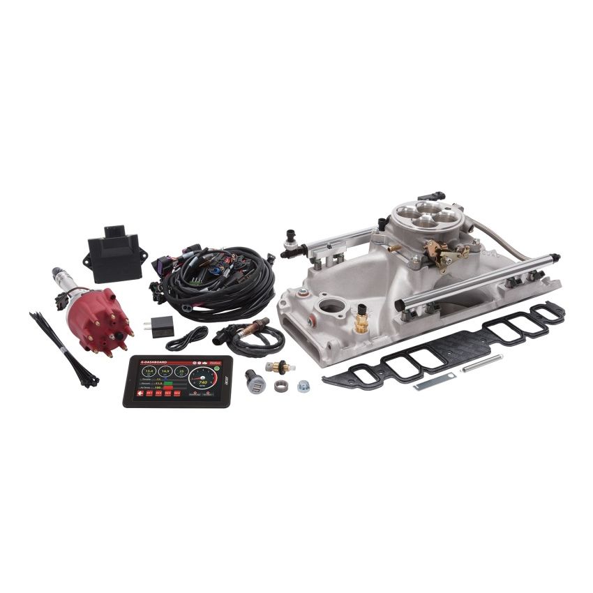 Edelbrock 35860 Pro Flo 4 EFI System Seq Port BBC Rect Port 9.8 Deck 775 Max HP 60lb/hr Satin Finish