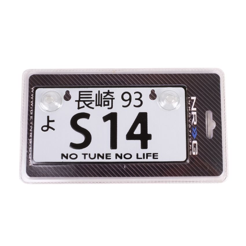 NRG Mini JDM Style Aluminum License Plate (Suction-Cup Fit/Universal) - S14
