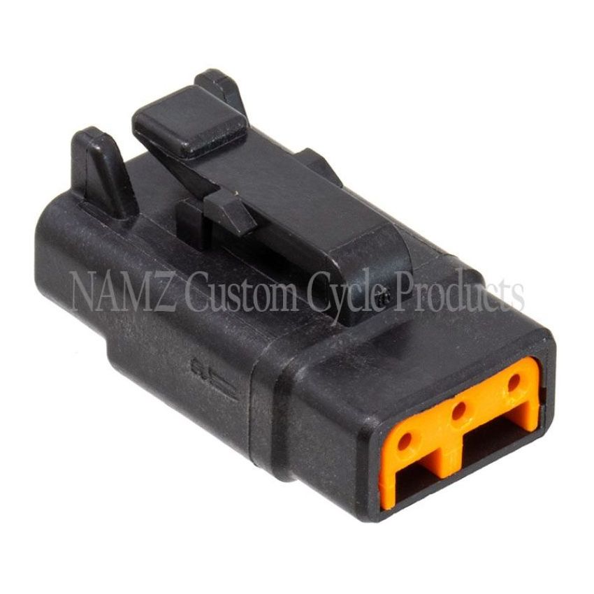 NAMZ MDP-3B Deutsch DTM 3-Position Plug w/3 Stamped Terminals & Wedgelock - Black (HD 74113-98BK)