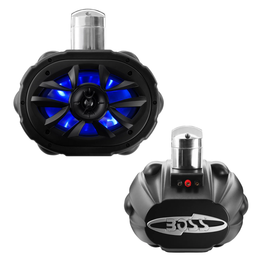 BOSS Audio Systems 6 x 9In ATV UTV Marine Waketower Stereo Speakers - RGB Illumination