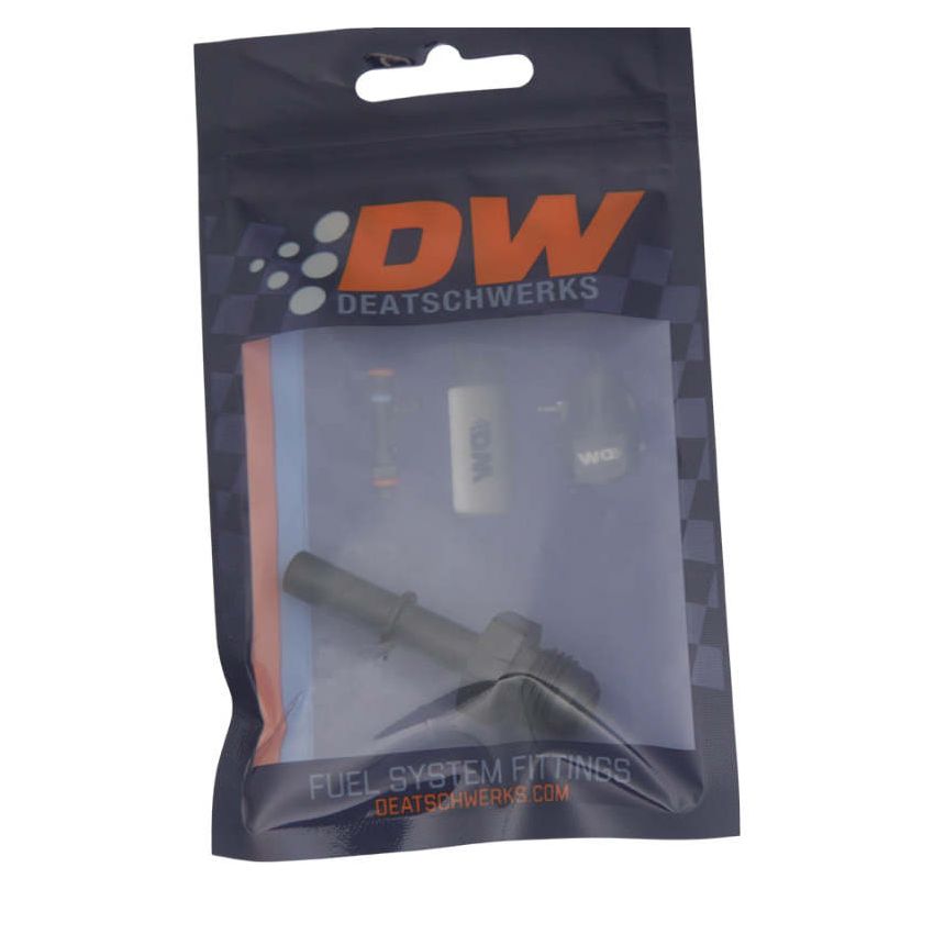 DeatschWerks 6AN Male Flare to 5/16in Male EFI Quick Connect Adapter - Anodized Matte Black