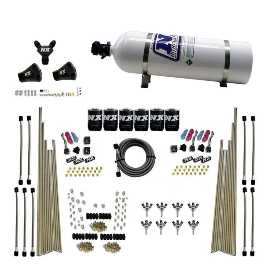 Nitrous Express 80020-15 8-CYL TRIPLE-D DRY DIRECT PORT, 3 STAGE DRY, 6 SOLENOIDS W/ 15LB BOTTLE