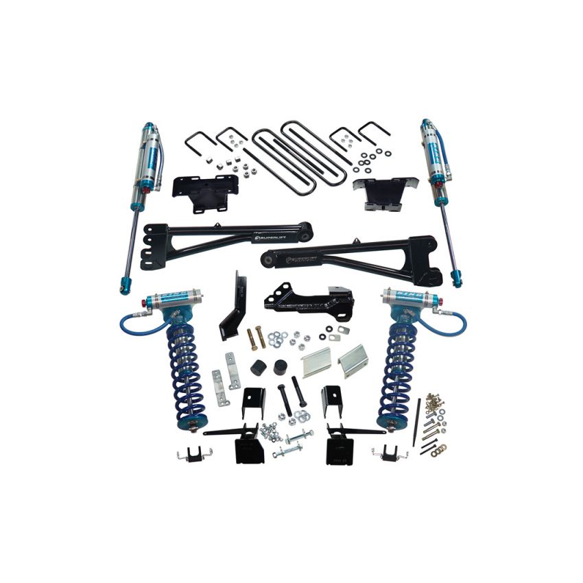 Superlift K165KG 17-19 Ford F-250 SD 4WD 4in King Rad. Arm Lift Kit w/King FR Coils & Rear Reservoir Shocks