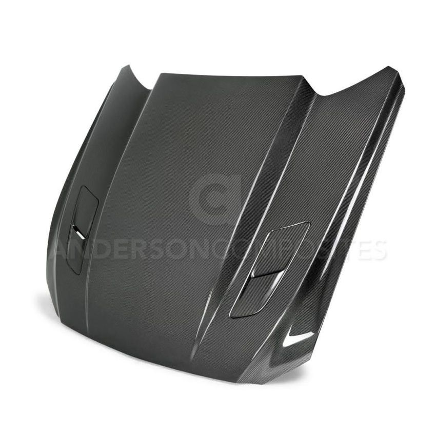 Anderson Composites 2015-2017 Ford Mustang Double Sided Carbon Fiber Cowl Hood