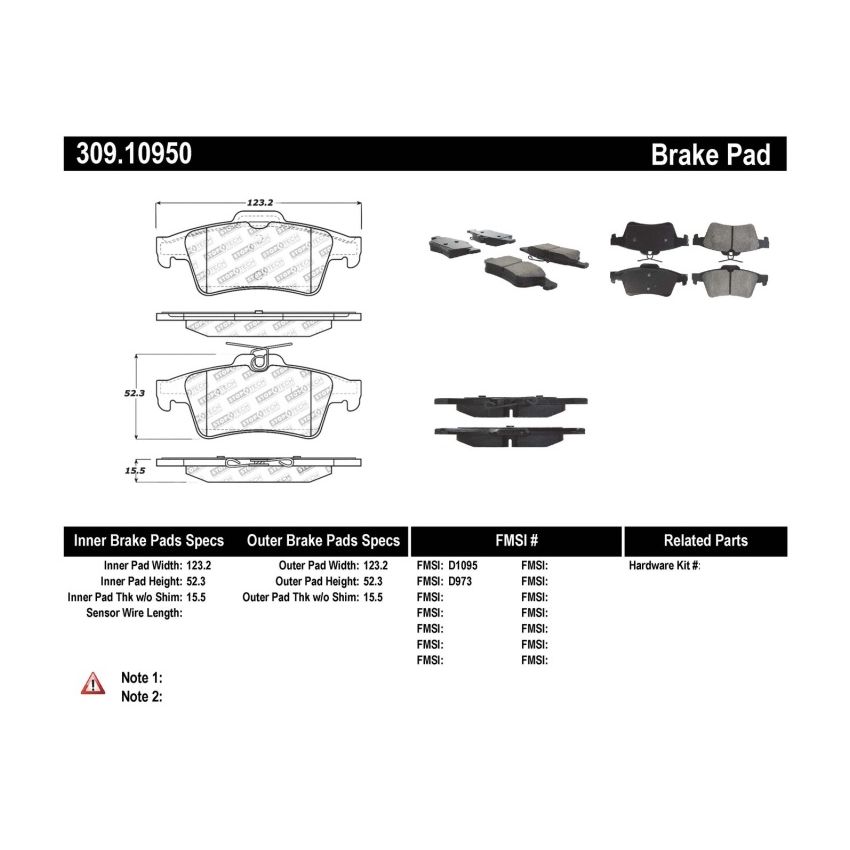 StopTech Performance 07-09 Mazdaspeed3 / 06-07 Mazdaspeed6 / 06-07 Mazda3 Rear Brake Pads