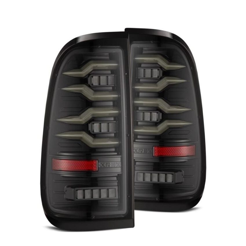 AlphaRex 658001 97-03 Ford F150 / 99-16 Ford F250/F350/F450/F550 LUXX-Series LED Tail Lights - Alpha-Black