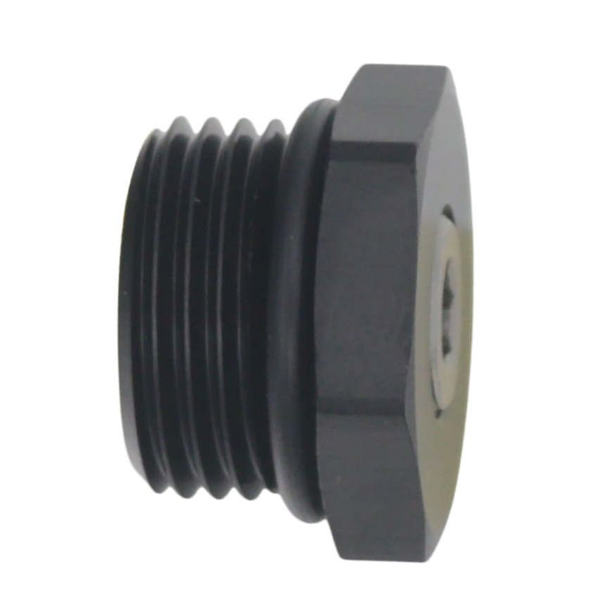 DeatschWerks 8AN ORB Male Plug Fitting with 1/8in NPT Gauge Port - Anodized Matte Black