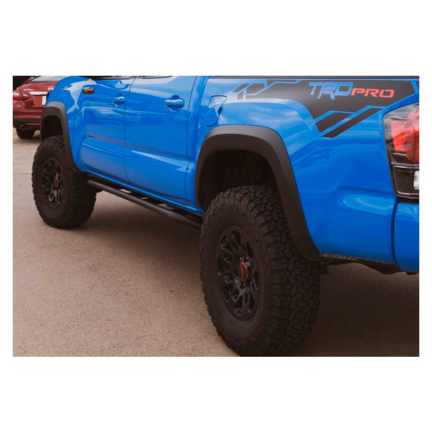 Cali Raised LED CR2579 Cali Raised 05-23 Toyota Tacoma Trail Ed Rock Sliders - Double Cab Short Bed/Kick Out/PwdrCoat