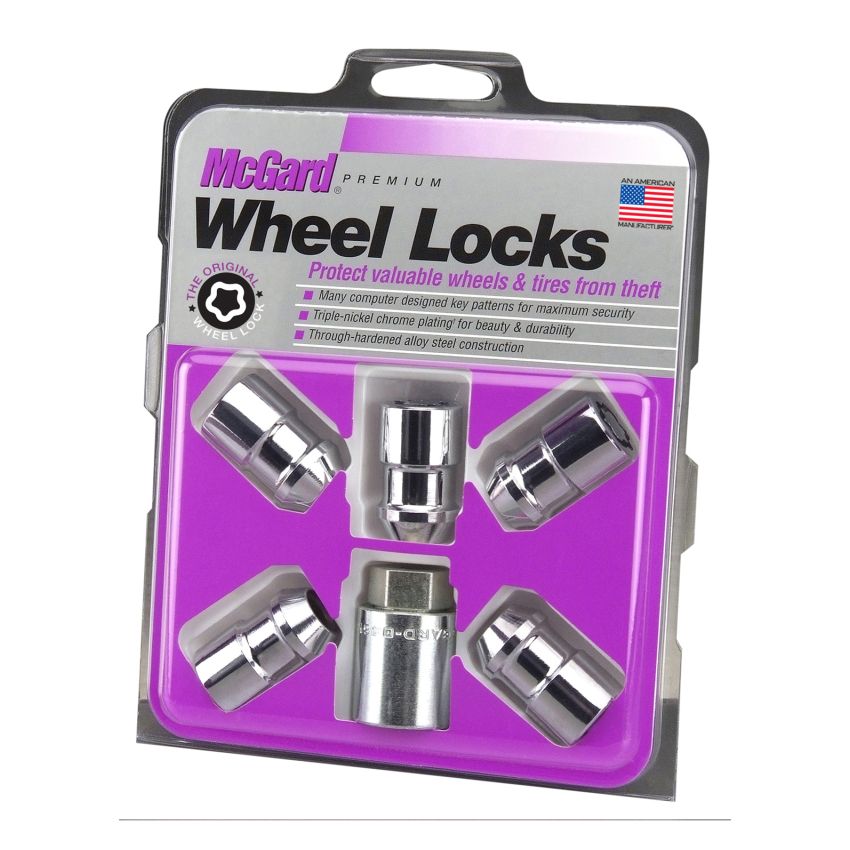 McGard Wheel Lock Nut Set - 5pk. (Cone Seat) M12X1.5 / 3/4 Hex / 1.46in. Length - Chrome