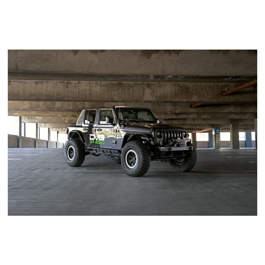 DV8 Offroad FBJL-06 07-23 Jeep Wrangler/Gladiator JT/JK/JL FS-25 Stubby Front Bumper w/Plated Bull Bar