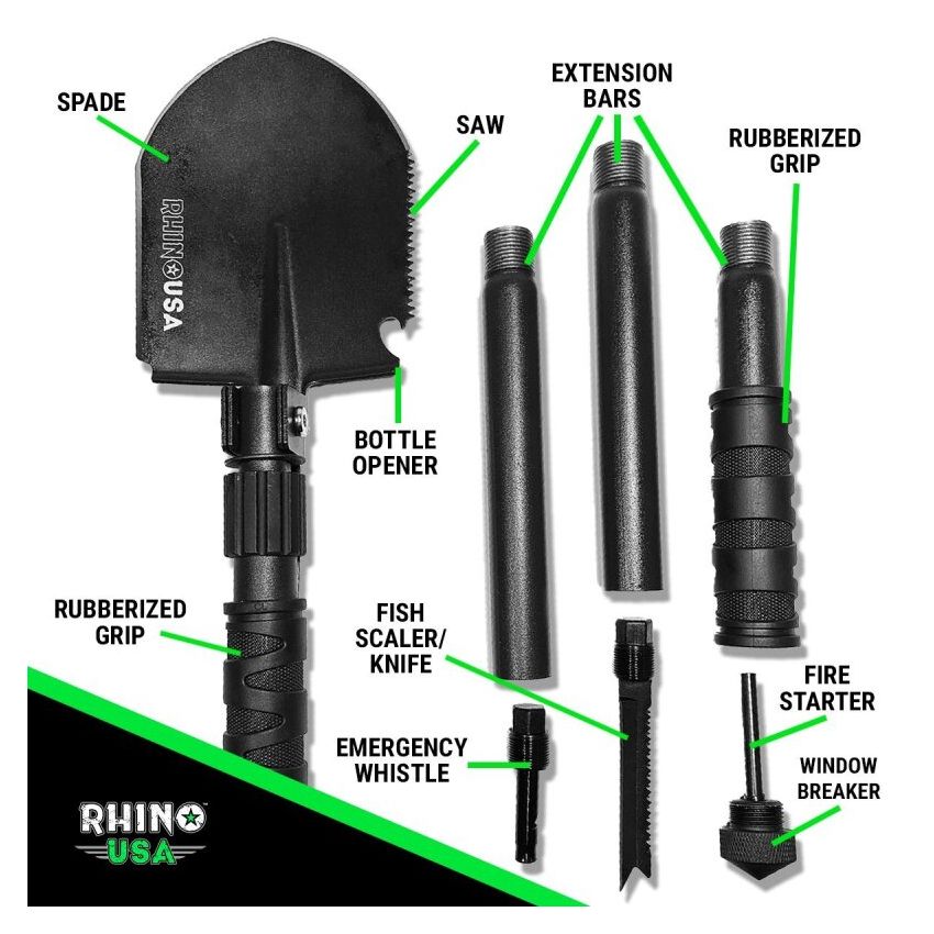 Rhino USA RNO-SURVIVAL-SHOVEL Ultimate Survival Shovel