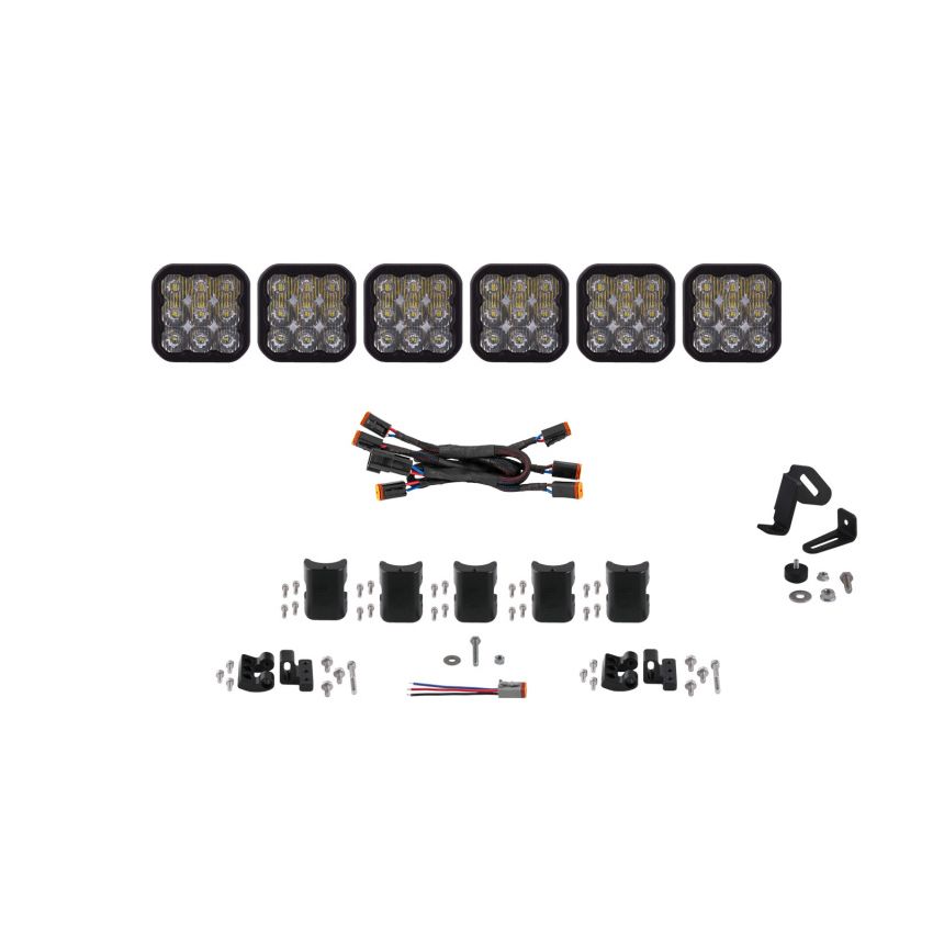 Diode Dynamics DD7256 SS5 Pro Universal CrossLink 6-Pod Lightbar - White Driving