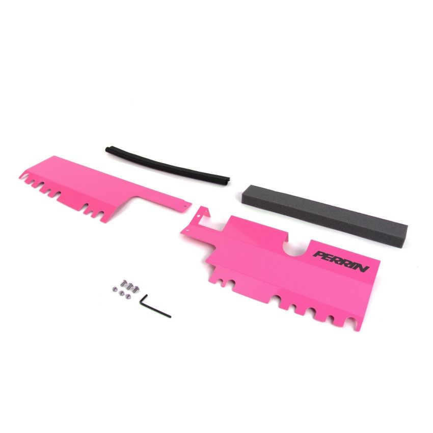 Perrin 15-21 WRX/STI Radiator Shroud (With OEM Intake Scoop) - Hyper Pink