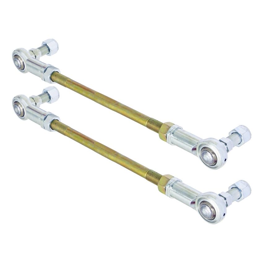 RockJock Adjustable Sway Bar End Link Kit 12 1/2in Long Rods w/ Heims and Jam Nuts pair