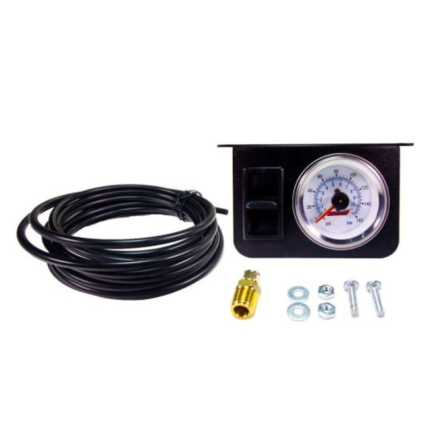 Kleinn Air Horns 1304 Kleinn Illuminated Dual Needle 160 PSI Dash Panel Gauge Kit w/ On/Off Switch