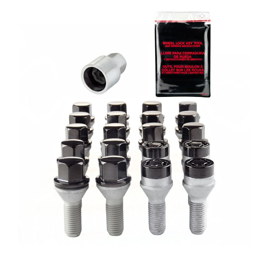 McGard (67261BK MCG HEX LUG BOLT INSTALL KIT 5 LUG M12X1.25 W/WHL LKS CONE SEAT (17MM HEX) (BLACK))