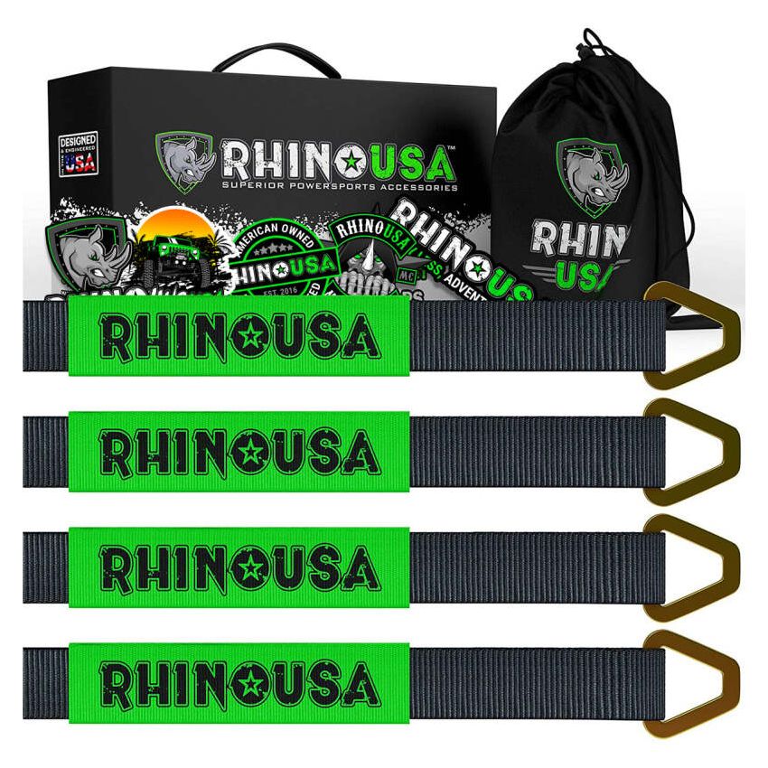 Rhino USA RNO-AXLESTRAPS Axle Tie Down Straps (4-Pack) 2In X 38In - Black
