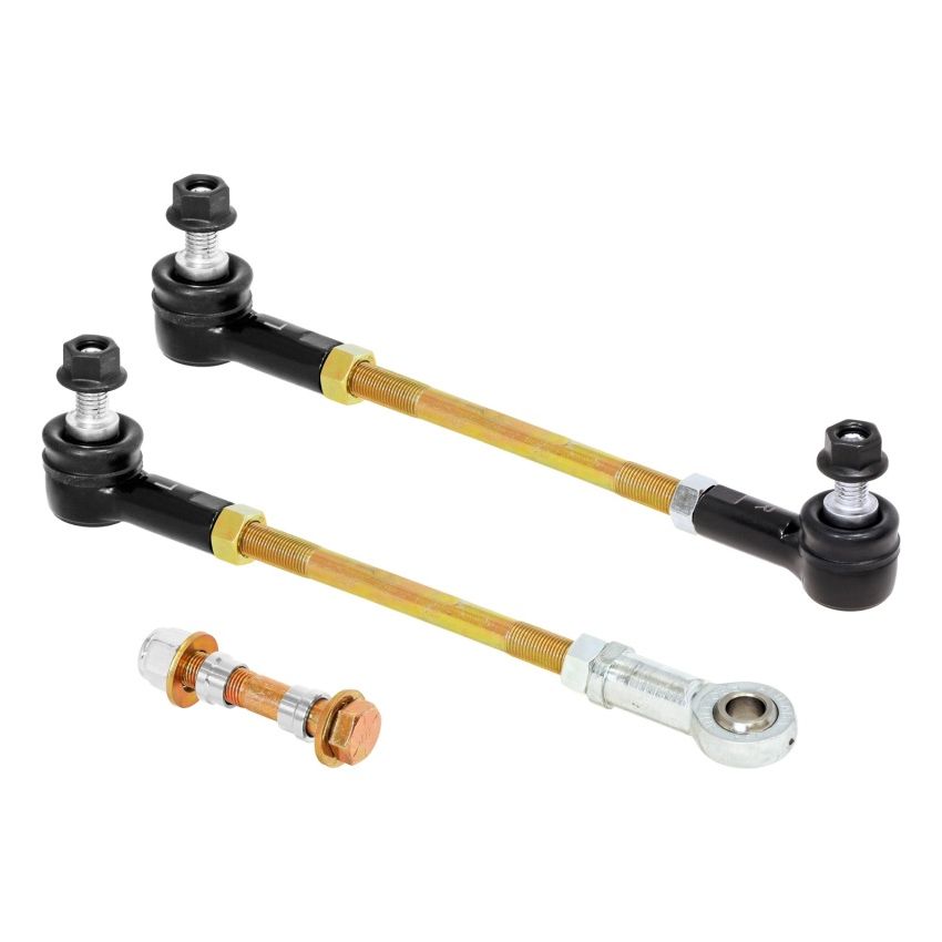 RockJock JL/JT Adjustable Sway Bar End Link Kit Front 8 1/2in Long Rods