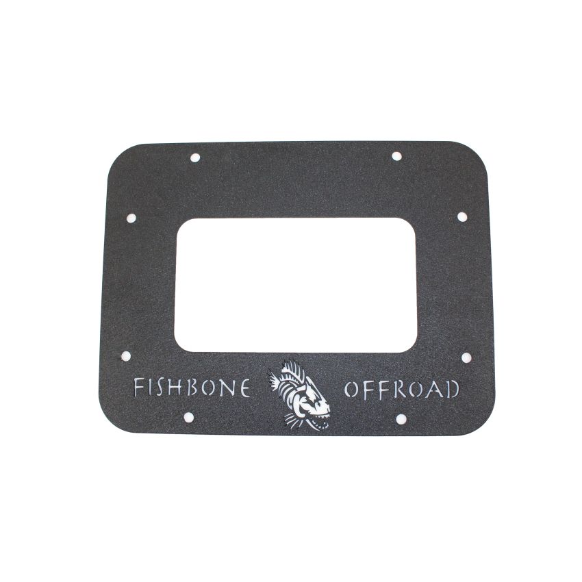 Fishbone Offroad 07-18 Jeep Wrangler JK Aluminum Tailgate Plate - Black Textured Powercoat
