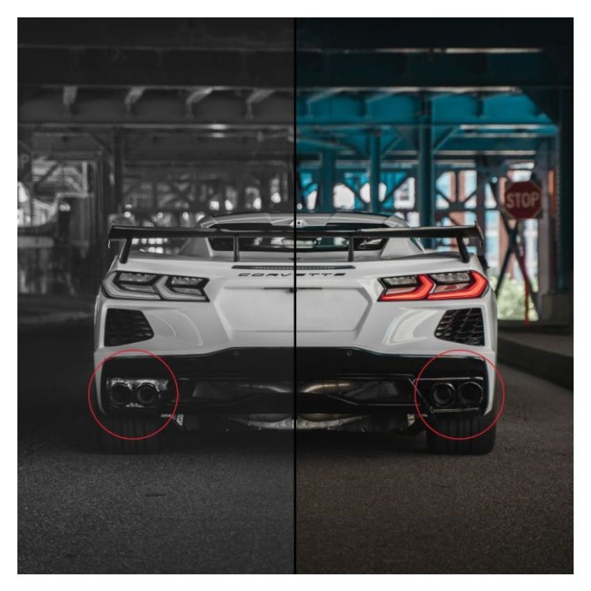 Corsa 20-21 Chevrolet Corvette Black Out Heat Protection Shields