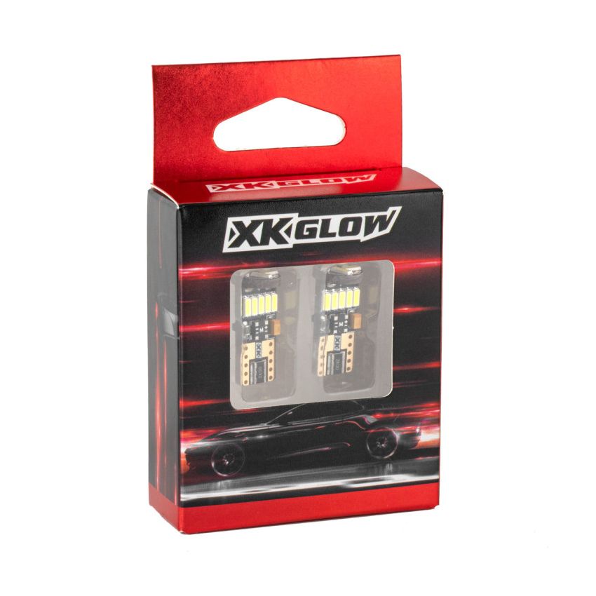 XKGLOW XK-T10-W XK Glow White T10 194 Error Free Ultra Bright LED Bulb 2pc Set w/ Built-in Canbus