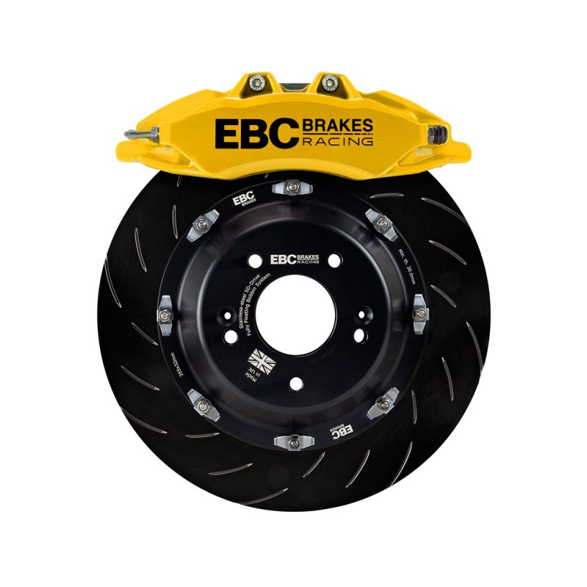 EBC Racing 17-21 Honda Civic Type-R (FK8) Yellow Apollo-6 Calipers 380mm Rotors Front Big Brake Kit