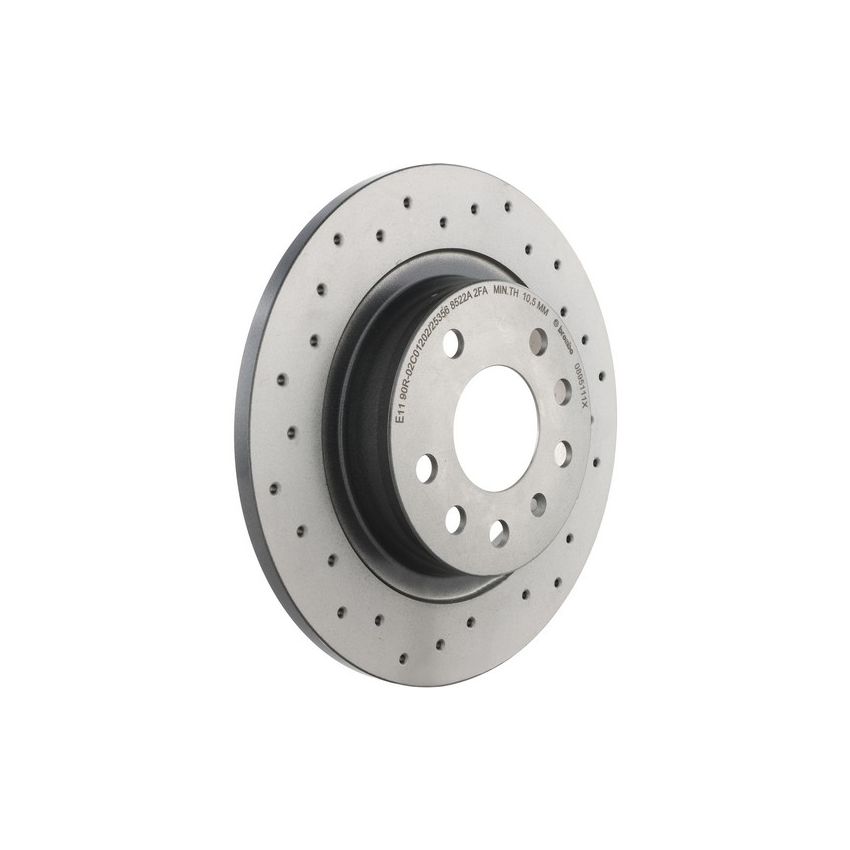Brembo KTX4078 Brembo low-met brake pad and Xtra solid drilled brake disc kit