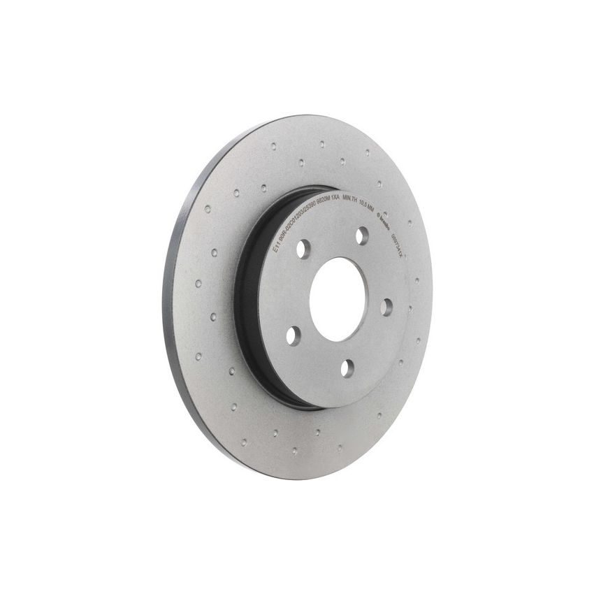 Brembo KTX4065 Brembo low-met brake pad and Xtra solid drilled brake disc kit