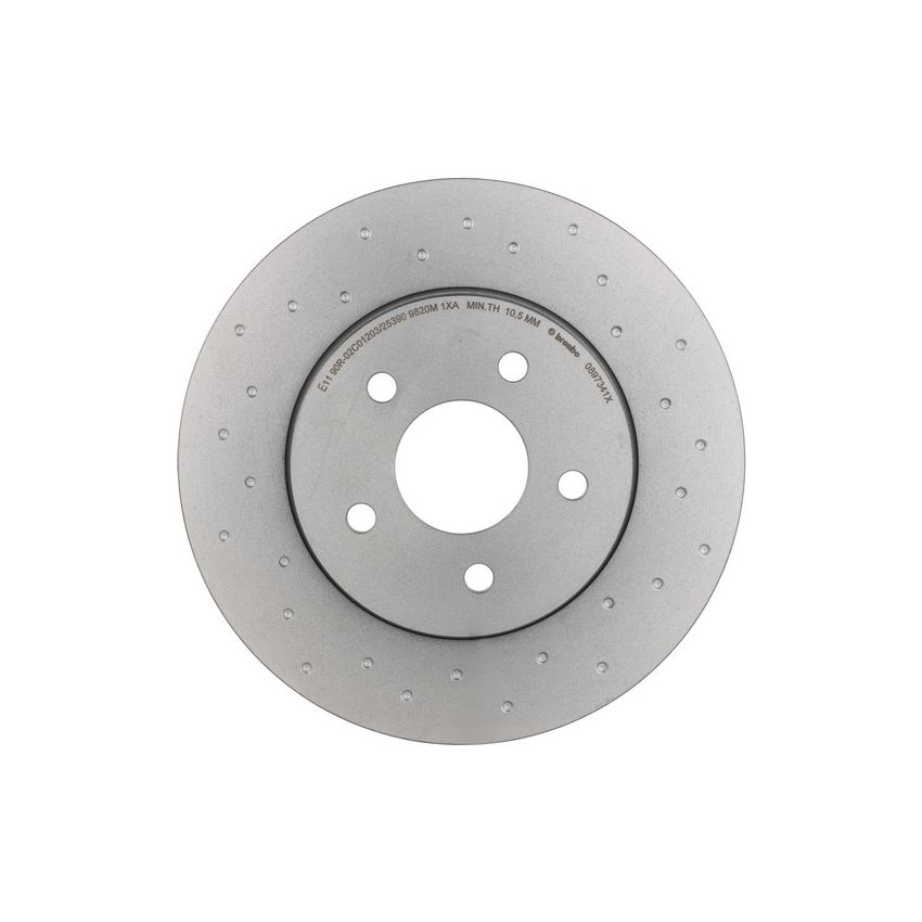 Brembo KTX4065 Brembo low-met brake pad and Xtra solid drilled brake disc kit