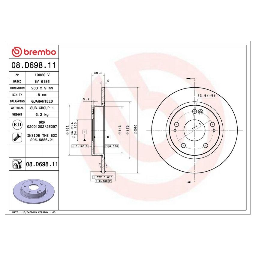 Brembo 08.D698.11