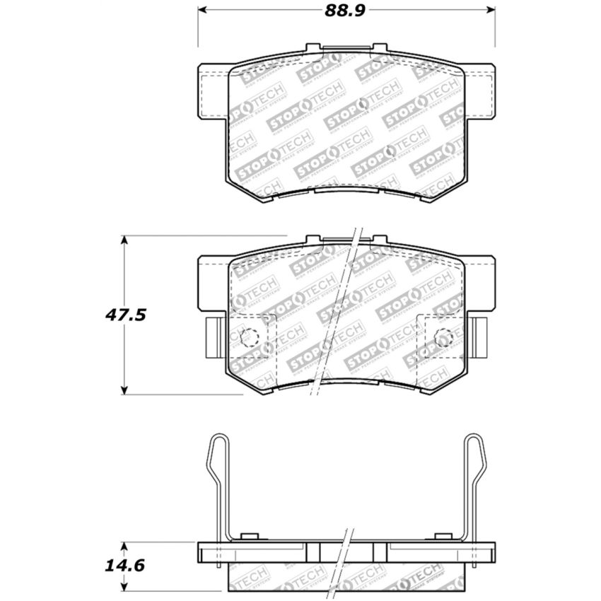 StopTech Performance 08-10 Honda Accord EX/EX-L Coupe / 08-10 LX/LX-P/LX+ Sedan Rear Brake Pads