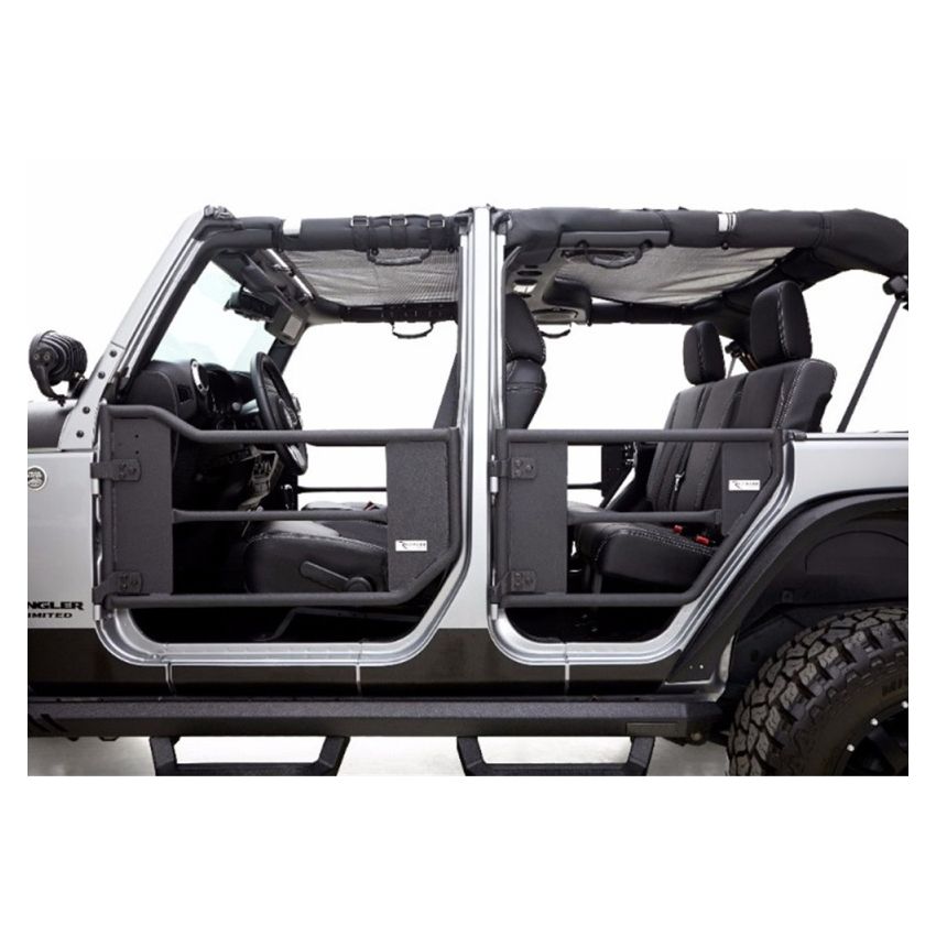 Rampage 7684 2007-2018 Jeep Wrangler(JK) Unlimited 4-Door Tube Doors With Netting - Black